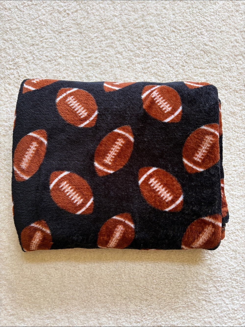 Lightweight Fleece Football Print Blanket